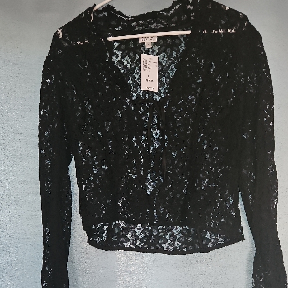 Cleo Elegant Black Lace Top
